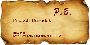 Prasch Benedek névjegykártya